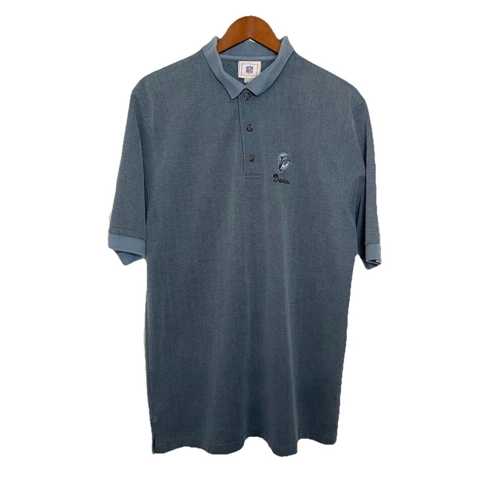 NFL Men's Large Navy Blue Collared Polo Shirt Embroidered Logo Vintage